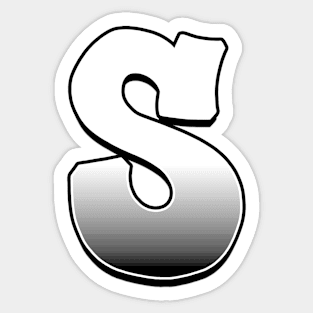 Letter S - White / Grey fade Sticker